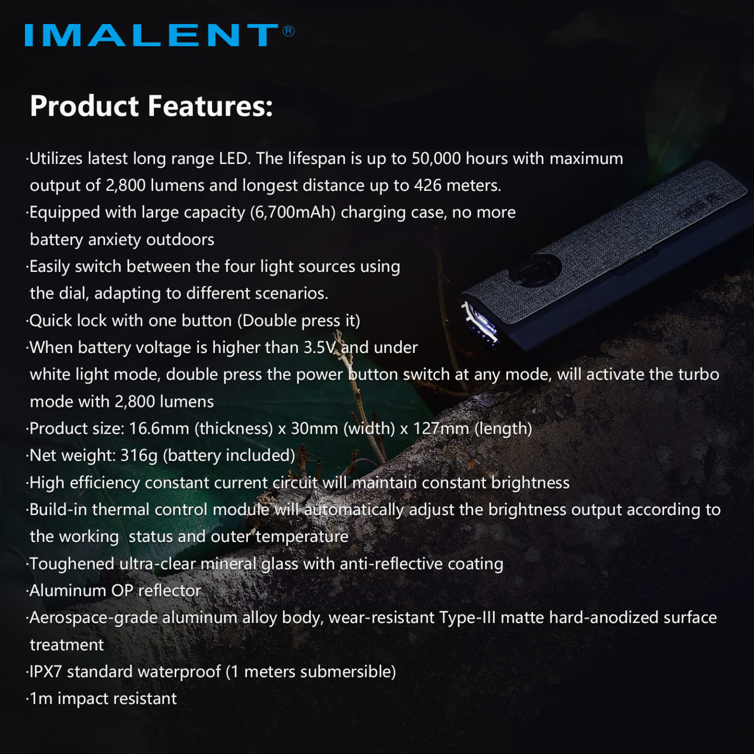Imalent GR35PE EDC-Lampe mit 2.800 Lm und 426m – Bild 22