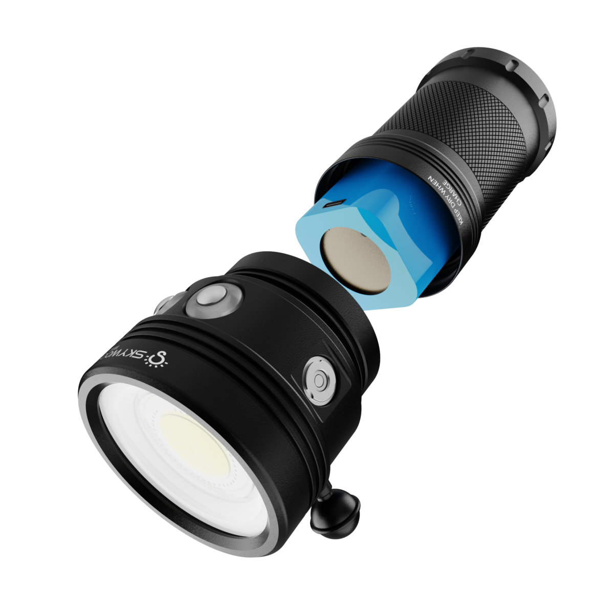 Skywoods WVL7000 Unterwasser Videolampe – 120° Weitwinkel & 7.000 Lumen