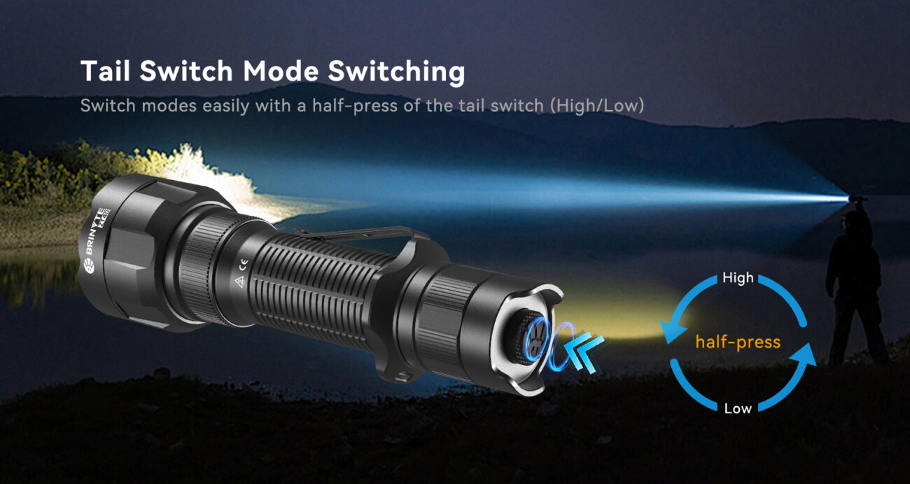 Brinyte ZT40 Taktische Taschenlampe mit Zoom & Multi Color Licht – Bild 10