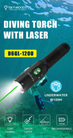 Skywoods D6GL-1200 Tauchlampe – Präzise Unterwasserkommunikation mit grünem Laser