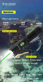Skywoods Taucherlampe D6GL-1200 mit grünem Laser – Bild 7